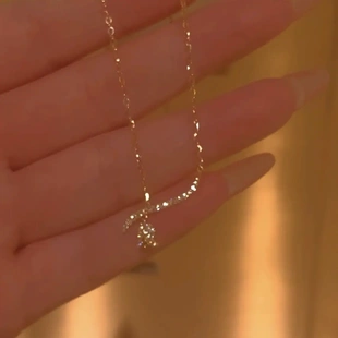 晚霞玫瑰项链女锁骨链抗氧化简约花朵轻奢小众高级赫本风颈饰礼物