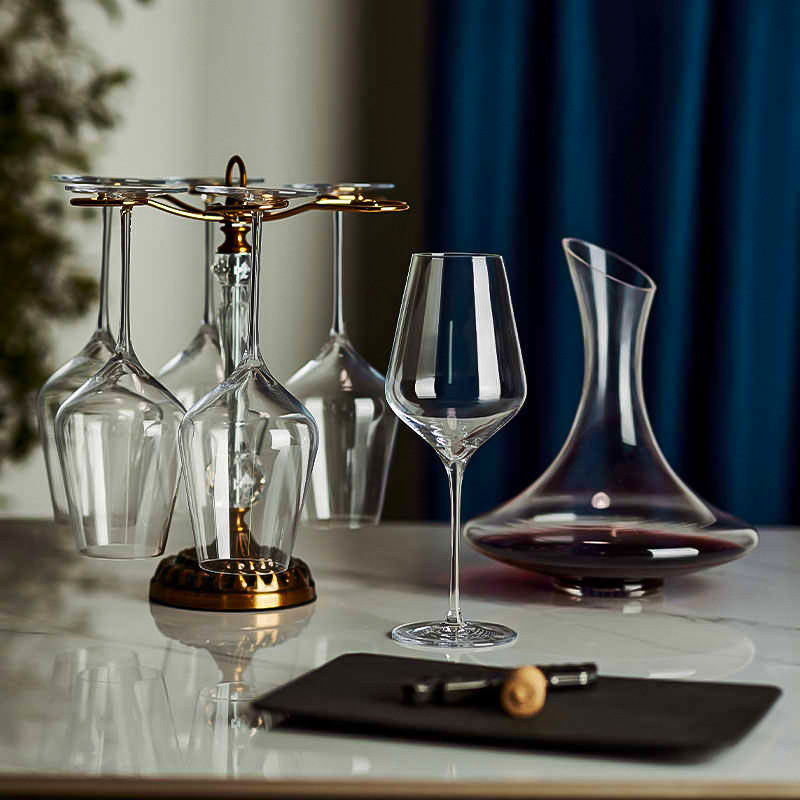 红酒杯轻奢高级感家用德国进口水晶玻璃勃艮第杯架套装高档醒酒器