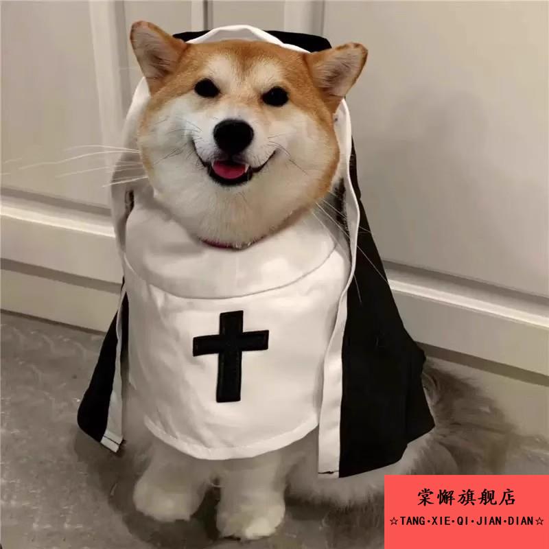猫咪修女服万圣节小猫cos变身装小型犬拍照搞笑搞怪小狗宠物服装