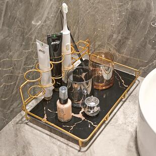 洗手间电动牙刷架摆台式一家三口牙刷牙杯置物架免打孔放牙膏框架