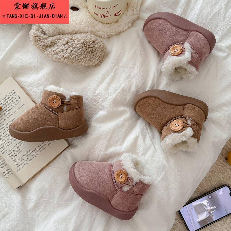 儿童雪地靴女童鞋子2025新款冬季男童棉靴子宝宝加绒保暖大棉鞋子