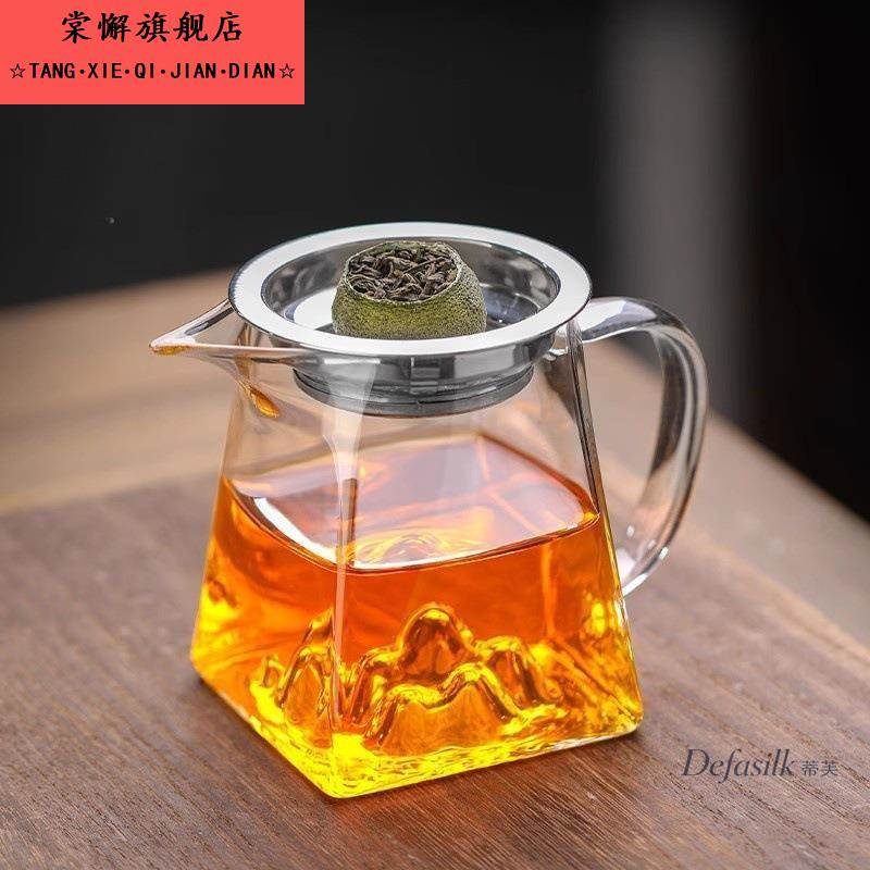 功夫茶具大小号公杯耐热温高硼硅玻璃加厚公道杯茶漏过滤网分茶器