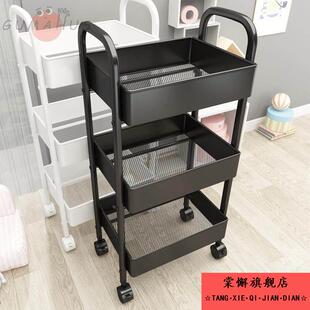 碗橱柜不锈钢多层小推车置物架北欧带轮子移动厨房两层蔬菜架l