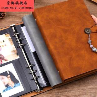 黑白老照片存放相簿纪念册回忆录覆 覆膜式diy自制儿童成长时光收纳手账活页照片书旅游拍立得影集塑封膜收纳