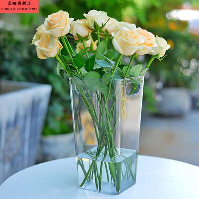 醒花桶手提透明压克力花店专用花瓶深水培花桶家用鲜花大号醒花筒