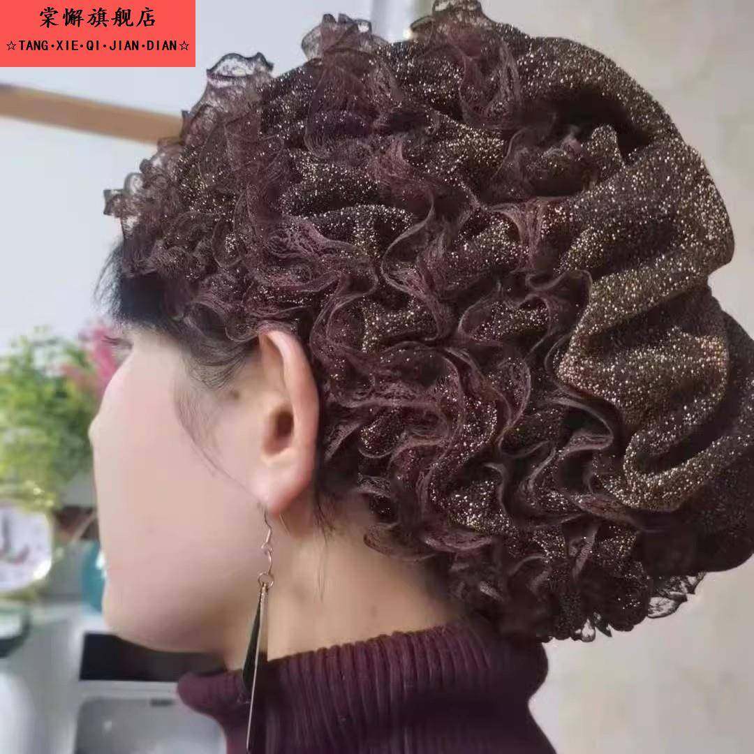 遮盖白发包头帽薄款发帽网纱蕾丝帽子假发帽四季款防尘百搭韩版