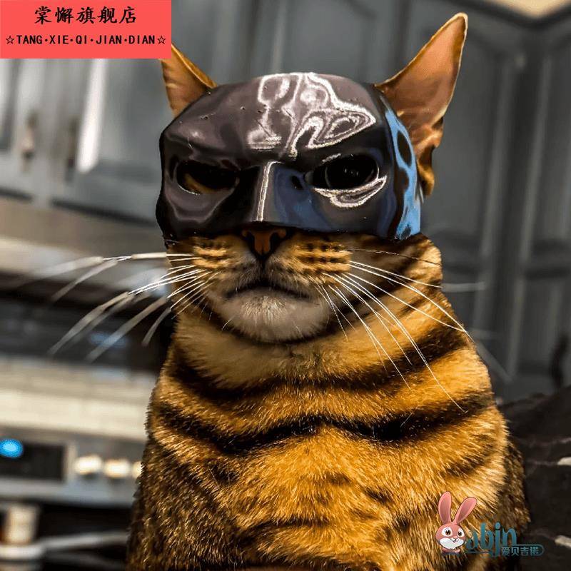 网红3d打印猫咪蝙蝠侠面具狗狗搞笑头套小狗猫猫头饰创意宠物面罩