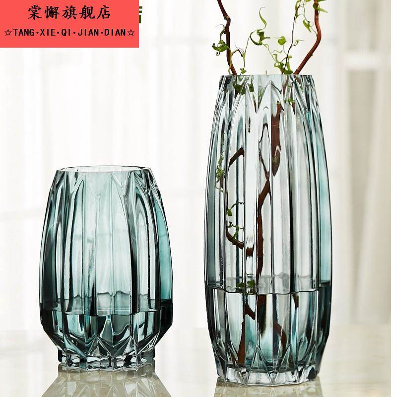 高级感玻璃花瓶2021新款水养百合花专用插花器轻奢高端大气设计感