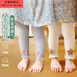 纯棉外穿洋气婴儿白色连体袜九分女童连裤 款 袜 秋冬季 宝宝打底裤