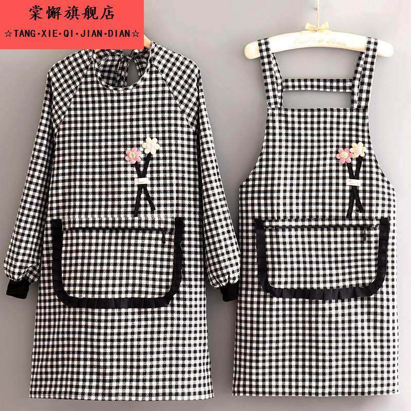 厨房专用围裙防水防油做饭家用罩衣长袖棉布透气耐磨防污餐饮围腰,家庭/个人清洁工具,围裙,淘宝优惠券,粉丝福利购,淘宝优惠卷