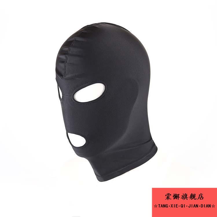 防蚊头罩睡觉专用万圣节面具头套露嘴眼全脸面罩遮脸角色扮演黑色