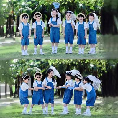 背带裤演出服儿童学生合唱表演服装2025新款舞蹈服幼儿园啦啦队服