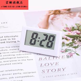 迷你时钟ins床头桌面上数字电子钟简约学生学习静音小巧可携式座