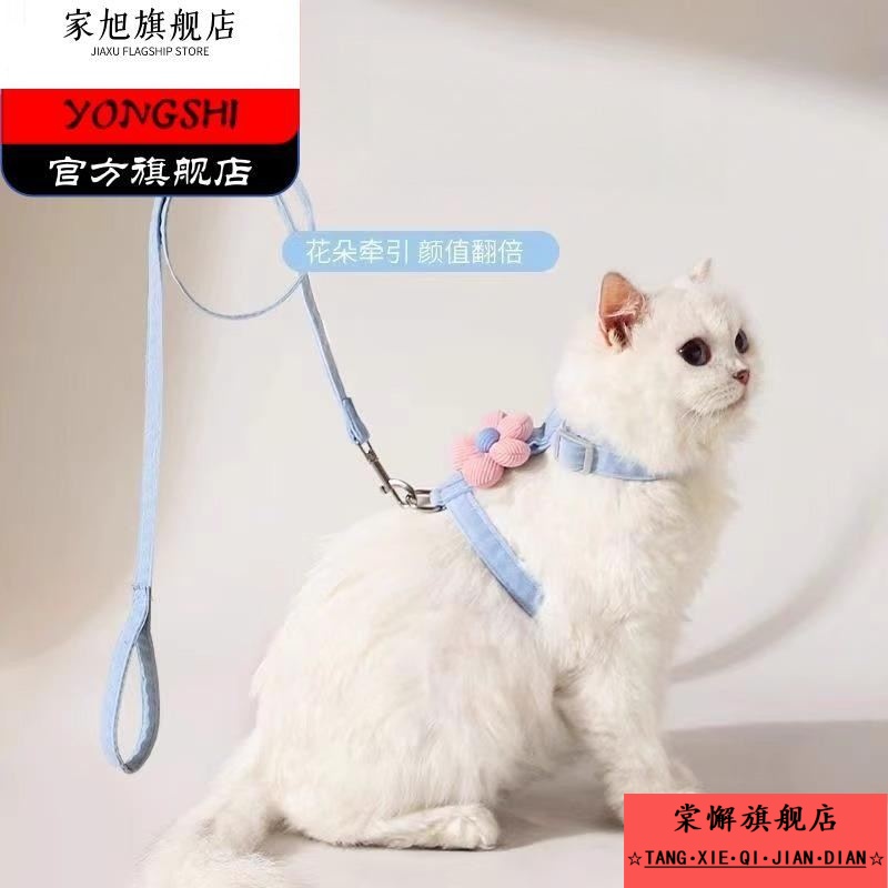 猫绳牵引绳防挣脱不勒脖猫绳猫咪牵引绳防挣脱遛猫牵引绳猫绳子猫
