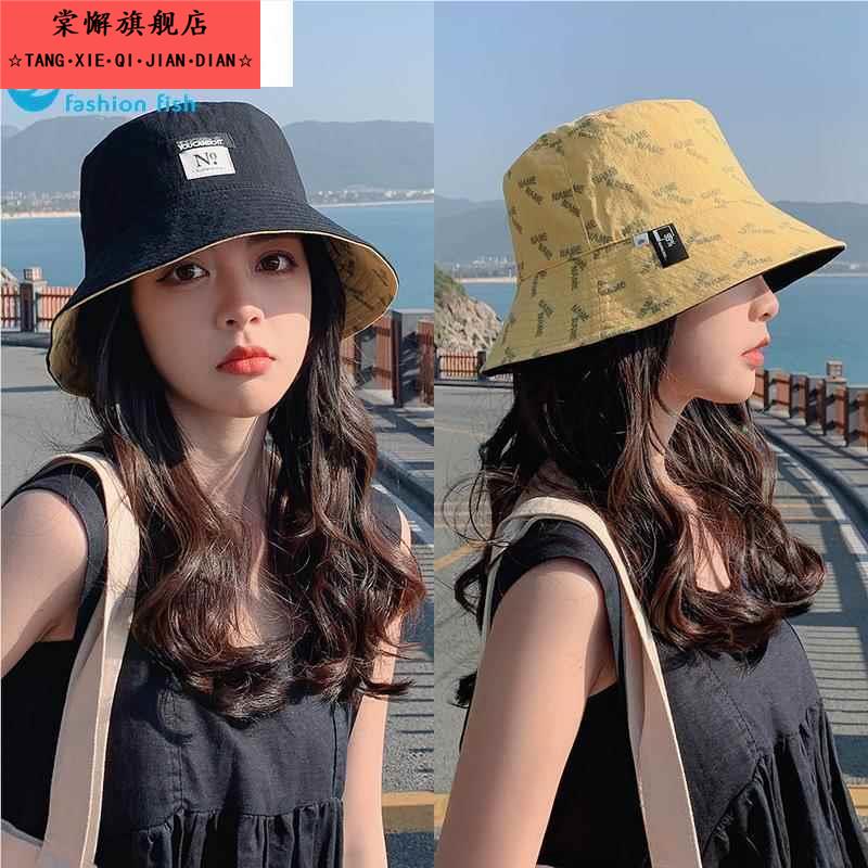 渔夫帽子女春春季韩版防晒遮阳帽日系小沿百搭双面戴太阳帽盆帽z