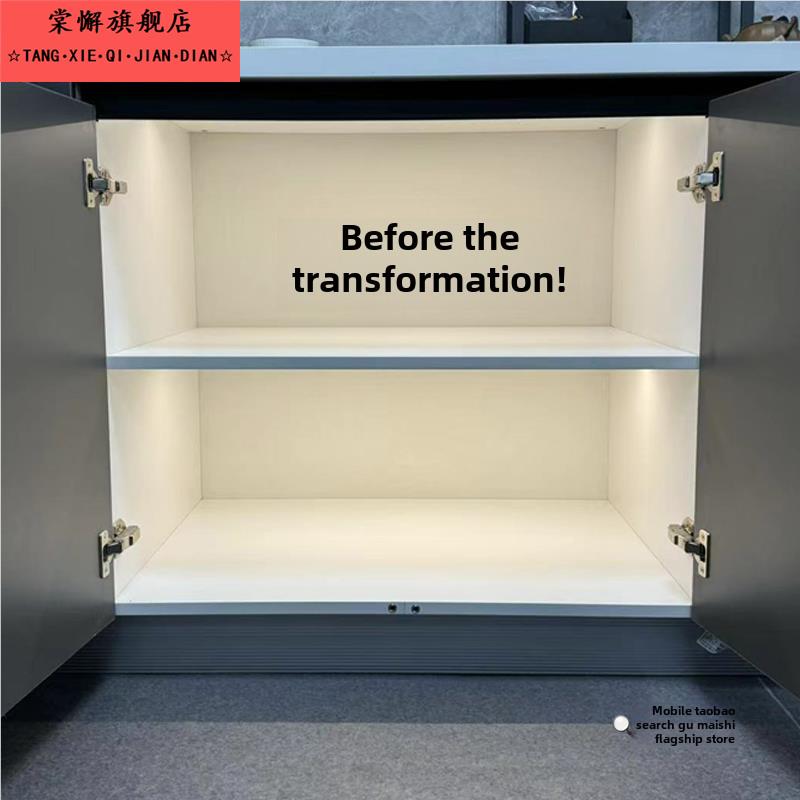 大大小小锅具这样放！橱柜分层架子下水槽柜子内置多层尺寸收纳架