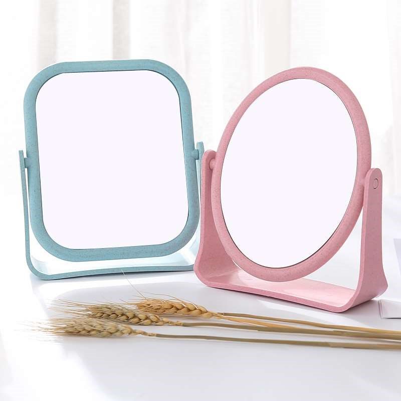 防摔镜子 玻璃镜子新品复子双面旋转梳妆镜简约大号便携公主镜