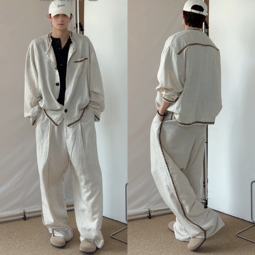 春季慵懒风休闲时尚两件套装男士