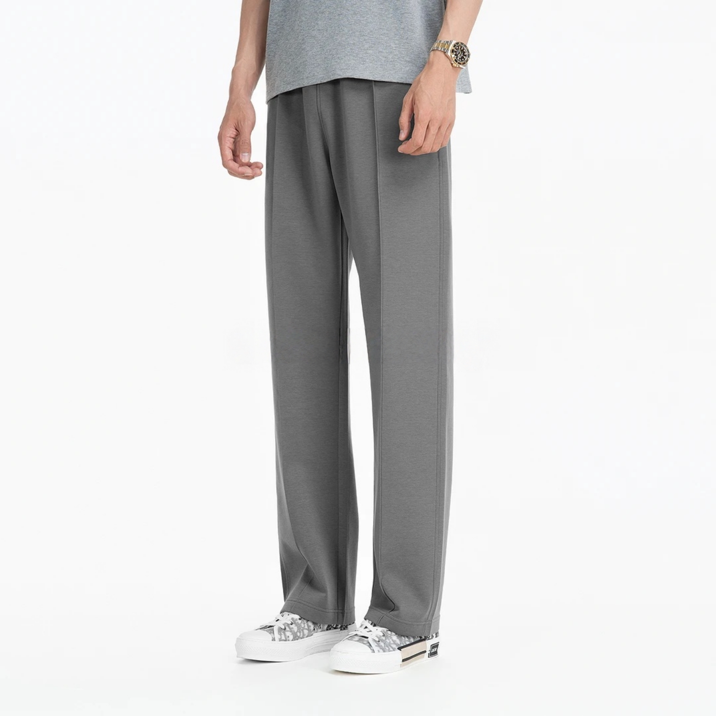 春季新款男士时尚都市直筒休闲裤潮流高级感透气垂感长裤通勤穿搭