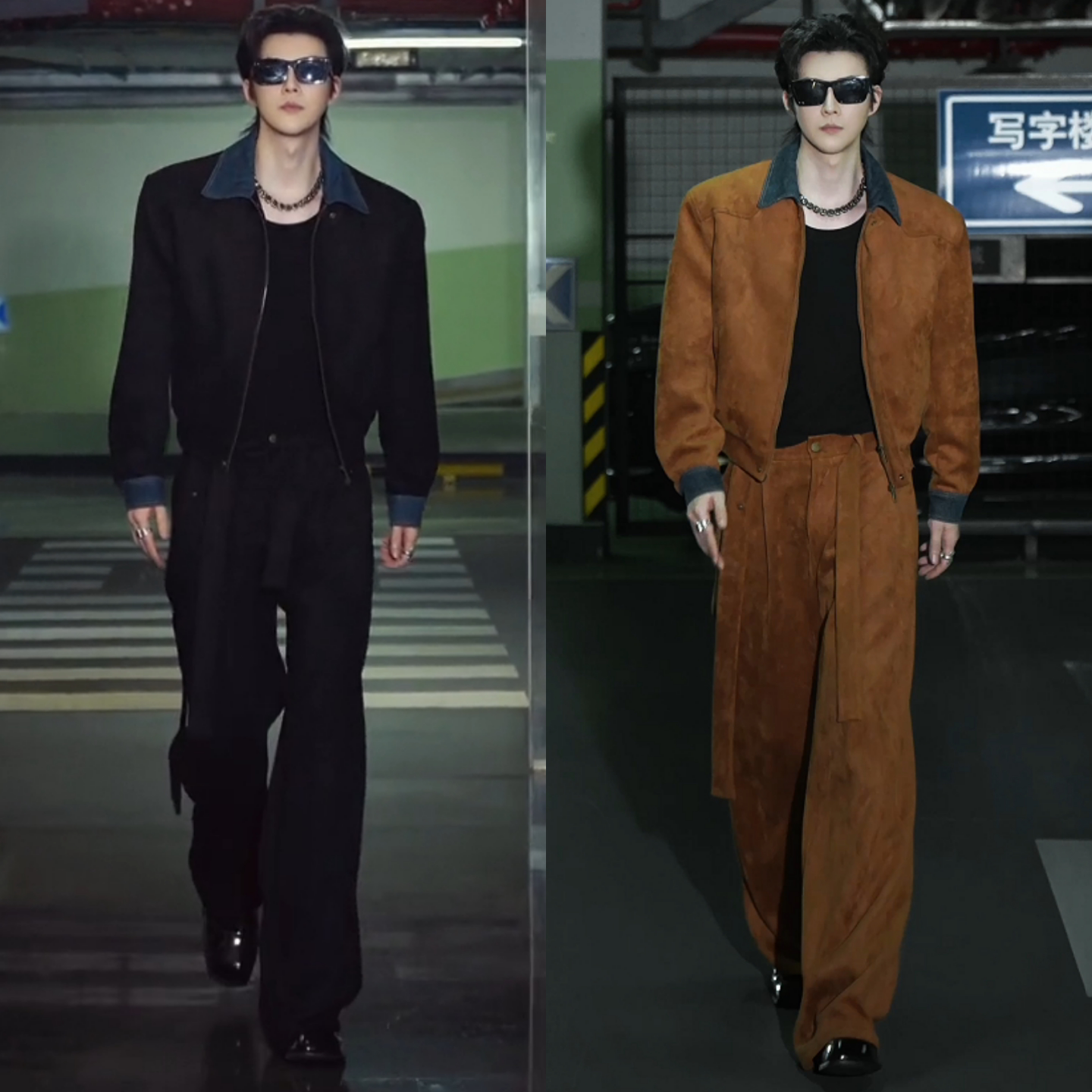 秋季上新美式复古潮流男士套装