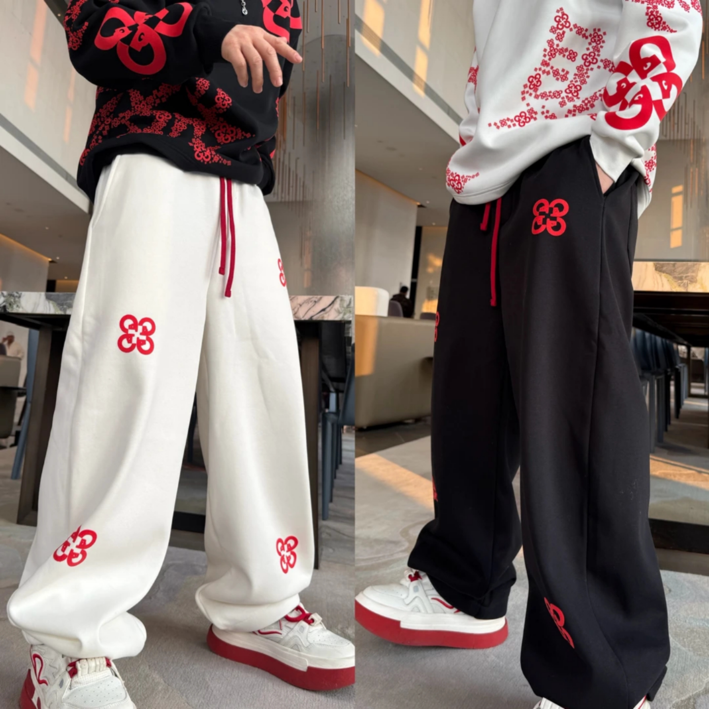 冬季新年款轻奢弯刀休闲裤