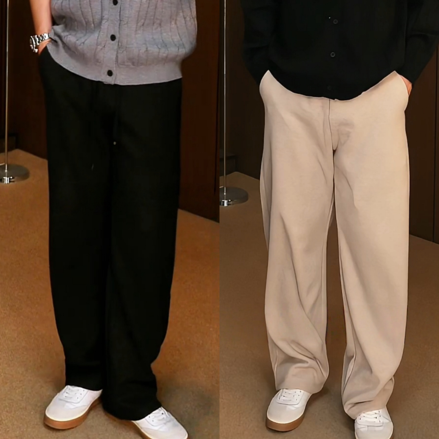 秋季松弛感拼接撞色运动休闲裤