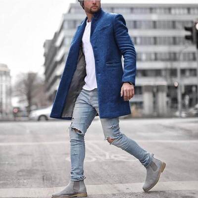 Men's coat retro casual lapel coat long sleeve slim fit