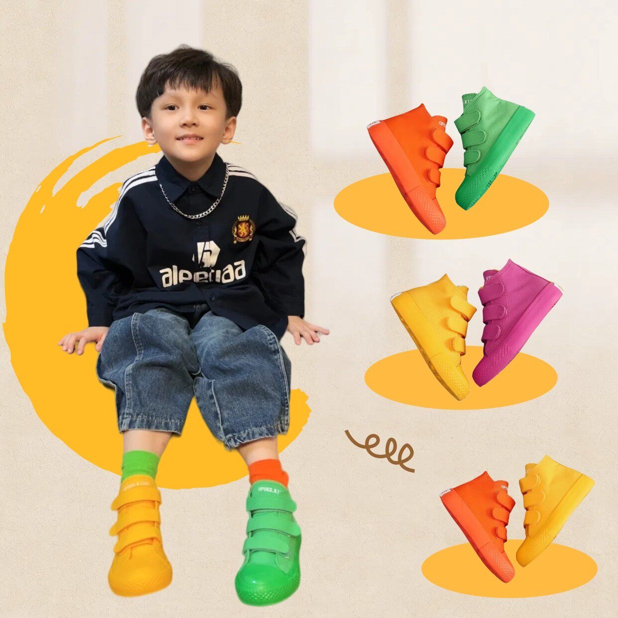 匡鞋子儿童鸳鸯鞋2026春季新款高帮男女童板鞋韩版休闲糖果色布鞋