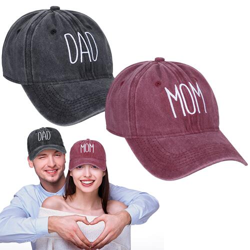 水洗棉DADMOM刺绣棒球帽复古做旧