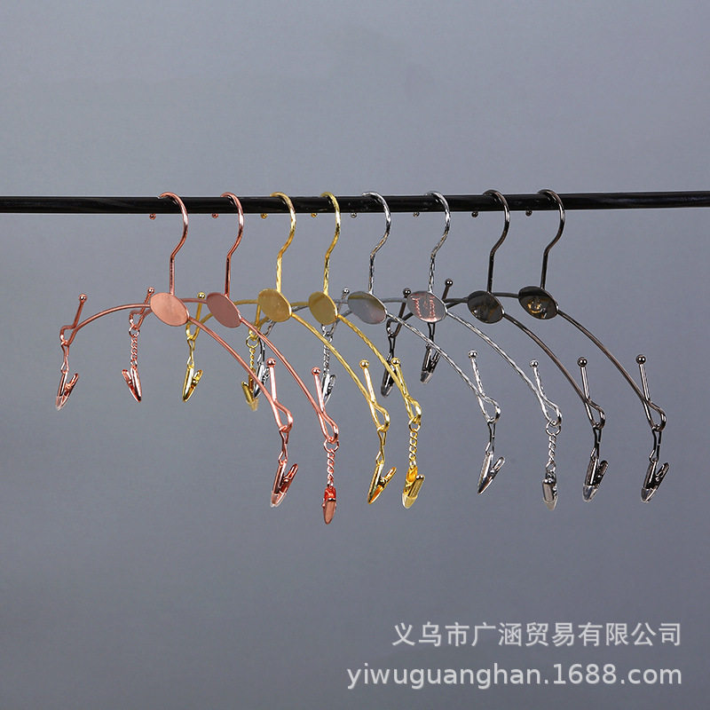 超值金色衣挂内衣夹子内裤夹内衣店文胸展示架金属加粗衣架夹子款