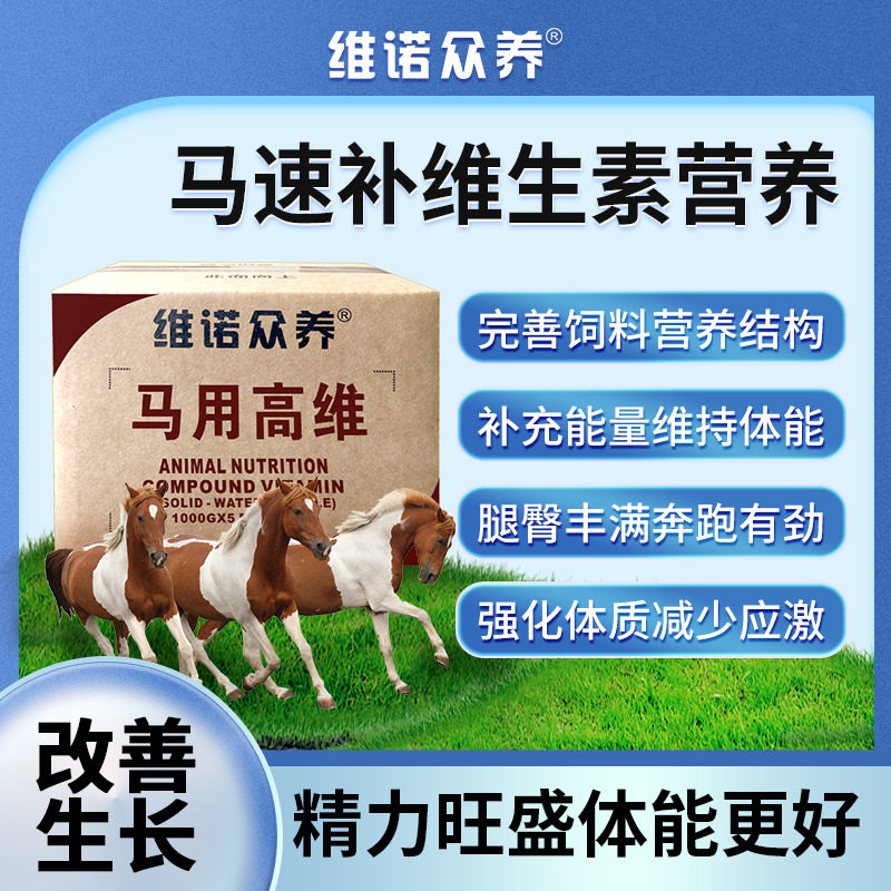 赛马用高维多种维生素预混料补营养促长腿臂丰满有力马饲料添加剂
