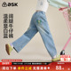 子2026春秋季 新款 女童牛仔裤 ask儿童裤 中大童松紧腰休闲长裤