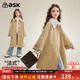 ask儿童外套2026春秋季 风衣宽松外衣 蕾丝长款 新款 女童法式