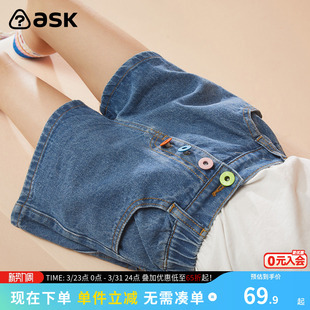 子短裤 中大童裤 童装 2025新款 子 ask 休闲牛仔裤 女童牛仔短裤