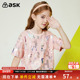 ask女童夏季 纯棉上衣夏 中大儿童女孩童装 短袖 t恤2026年新款