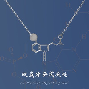 裸盖菇素分子式项链破茧董宁芳儿同款锁骨颈链化学情侣链理科生链