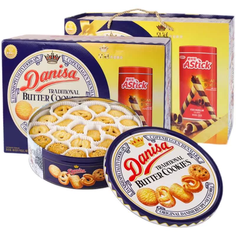印尼进口皇冠丹麦曲奇163g礼盒装黄油饼干吃货小零食小吃休闲食品
