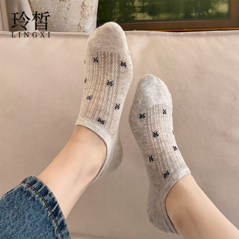 薄款浅口隐形袜子女ins日系公主风蝴蝶结夏季网眼女士船袜短袜,女士内衣/男士内衣/家居服,船袜,淘宝优惠券,粉丝福利购,淘宝优惠卷