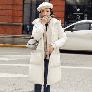时尚韩版长款羽绒服女冬季新款修身显瘦连帽外套保暖加厚大衣