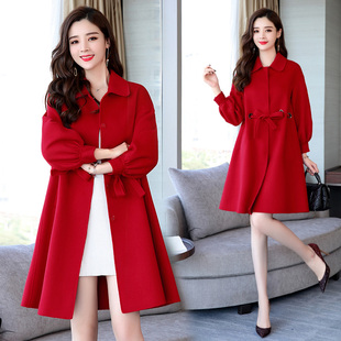 女装 中长款 毛呢外套POLO领气质时尚 开衫 潮流拼接休闲2025年秋冬季