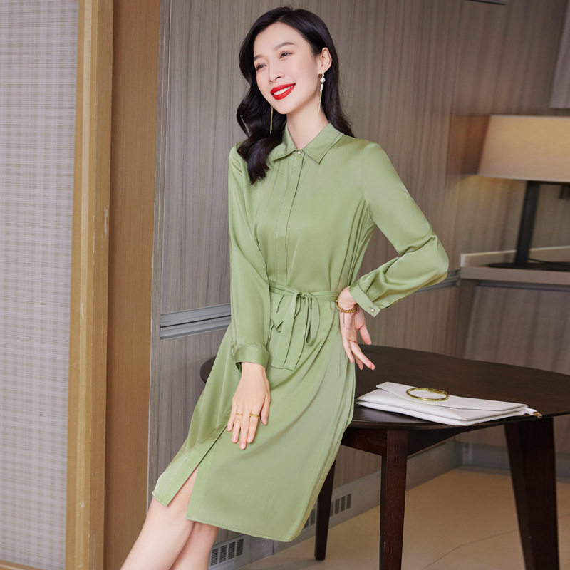 真丝连衣裙女春秋新款