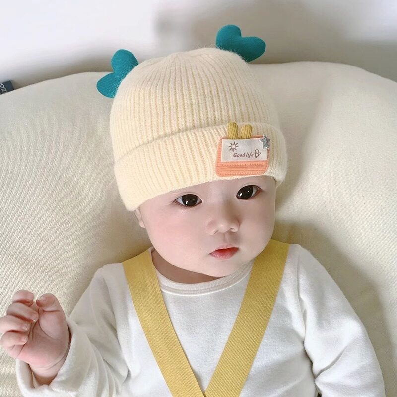 婴儿帽子冬季可爱新生婴幼儿宝宝毛线帽秋冬保暖初生男女童针织帽