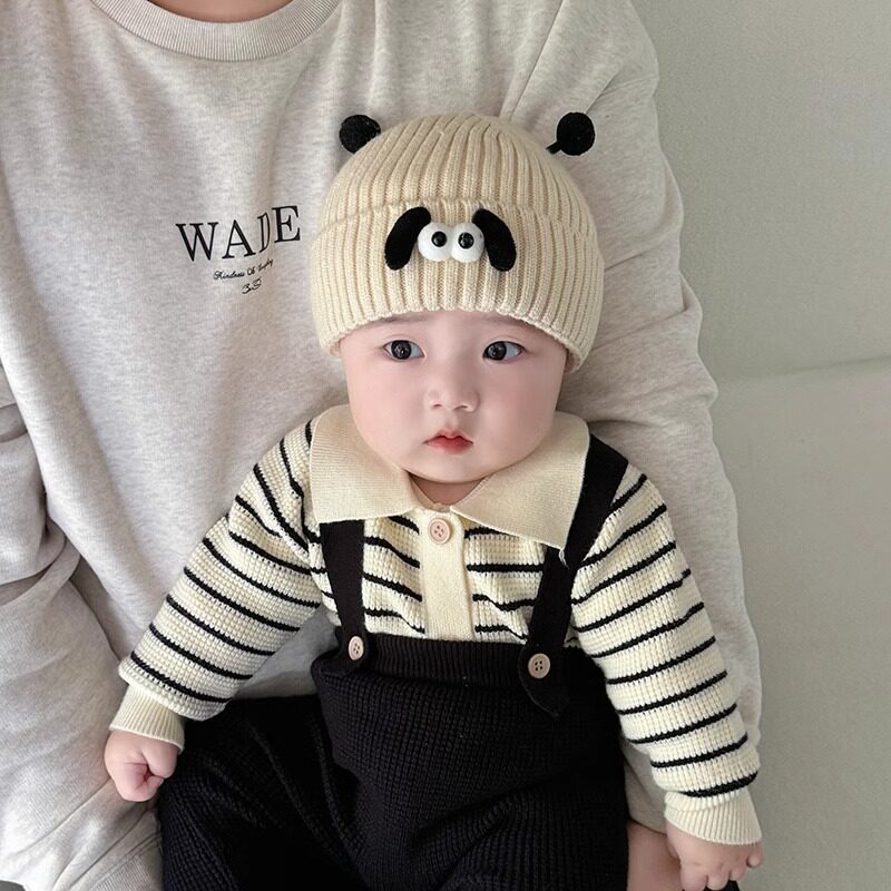 宝宝帽子秋冬季可爱超萌针织毛线帽保暖加厚新生婴幼儿宝宝套头帽