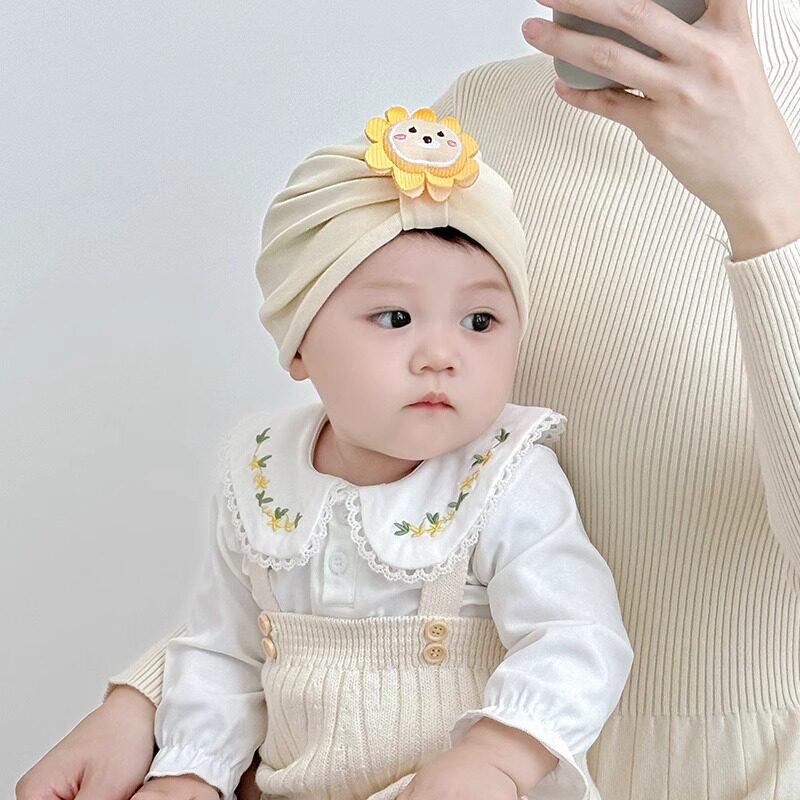 新生儿印度帽婴儿帽子春秋季男女宝宝护囟门帽小月龄棉质胎帽可爱