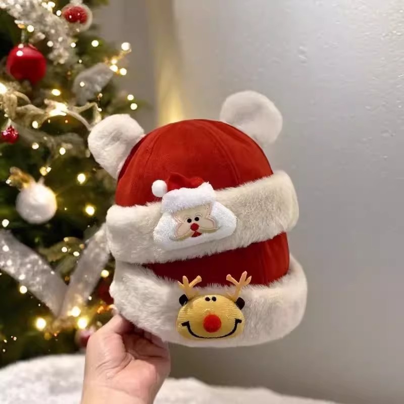 婴儿帽子秋冬款地主帽男宝宝可爱超萌红色周岁新年保暖加厚瓜皮帽