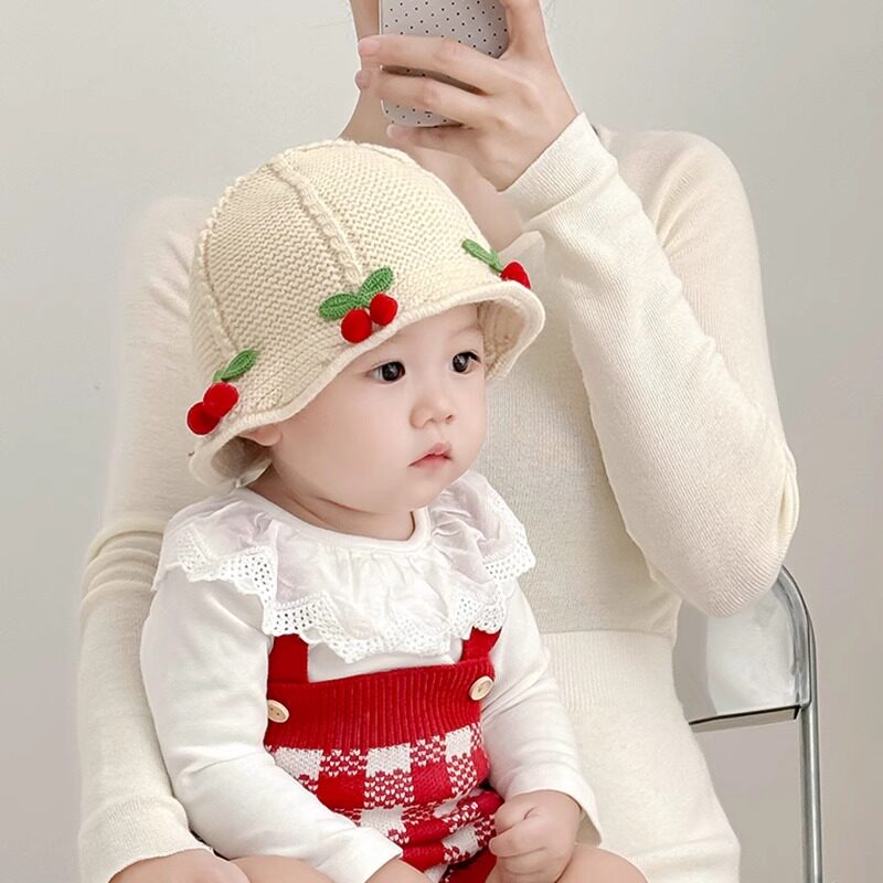 婴儿帽子秋冬季保暖加厚针织毛线帽男女宝宝婴幼儿小月龄渔夫盆帽