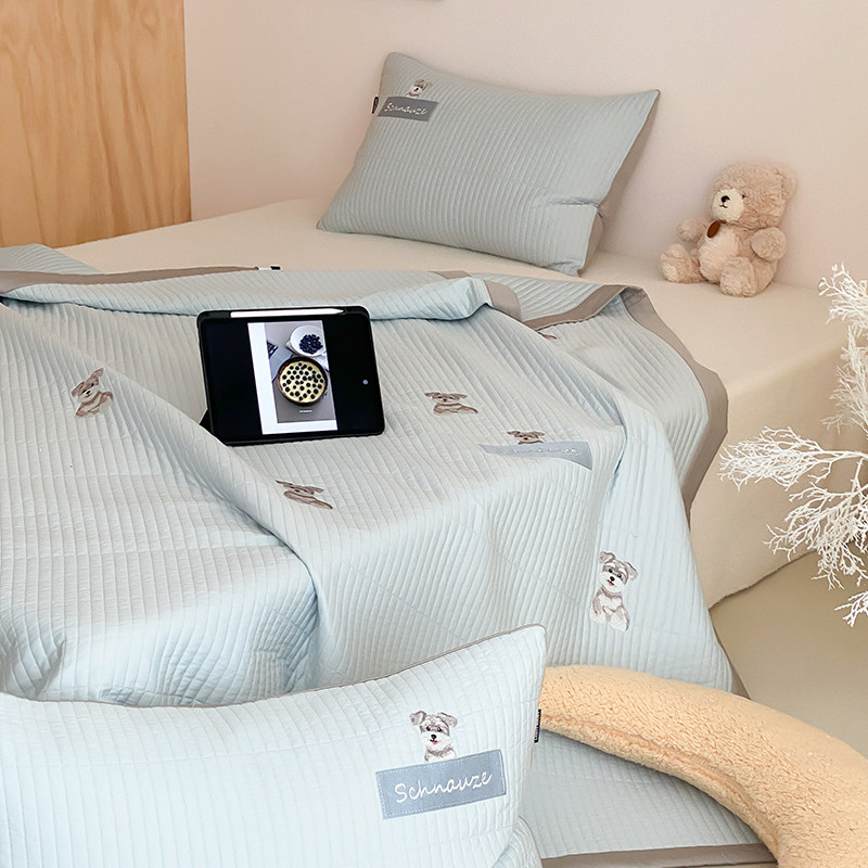 ins风卡通刺绣全棉夹棉床盖三件套可水洗双面纯棉床铺单,床上用品,床盖,淘宝优惠券,粉丝福利购,淘宝优惠卷