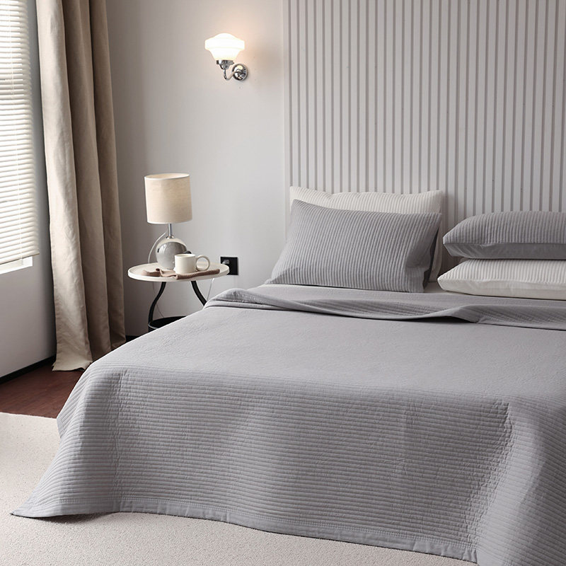 双面全棉色织水洗棉床盖多功能纯色夹棉绗缝四季通用床品,床上用品,床盖,淘宝优惠券,粉丝福利购,淘宝优惠卷