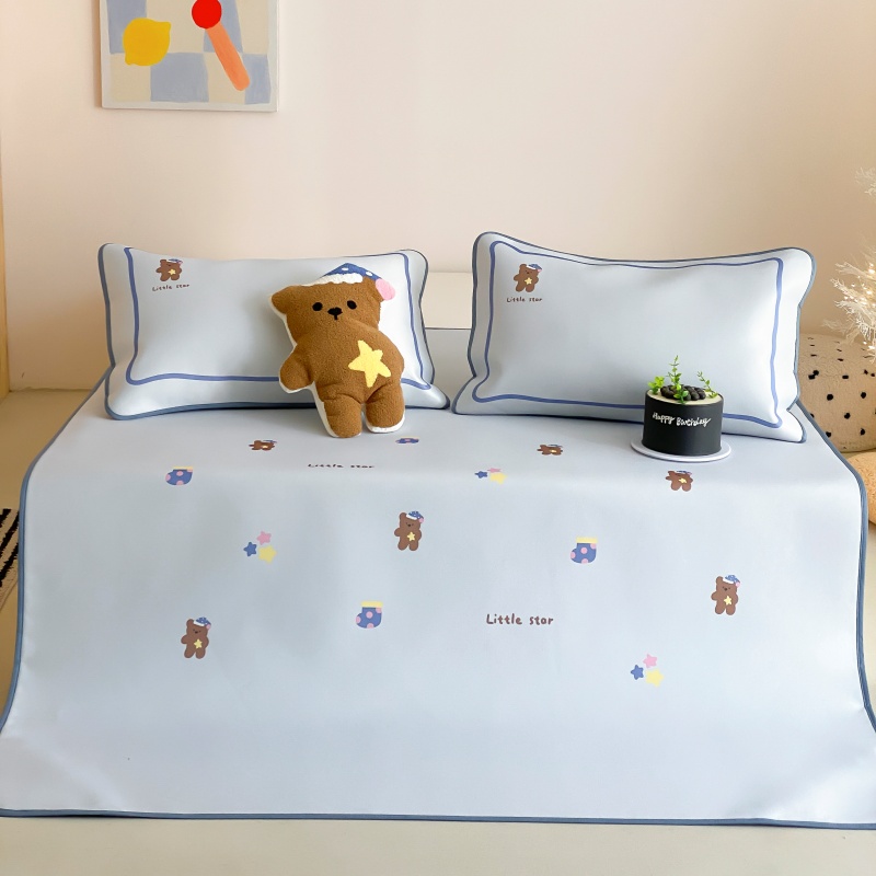 罗兰世家900D卡通冰藤席三件套1.5m床席款夏季凉席床笠款空调软席