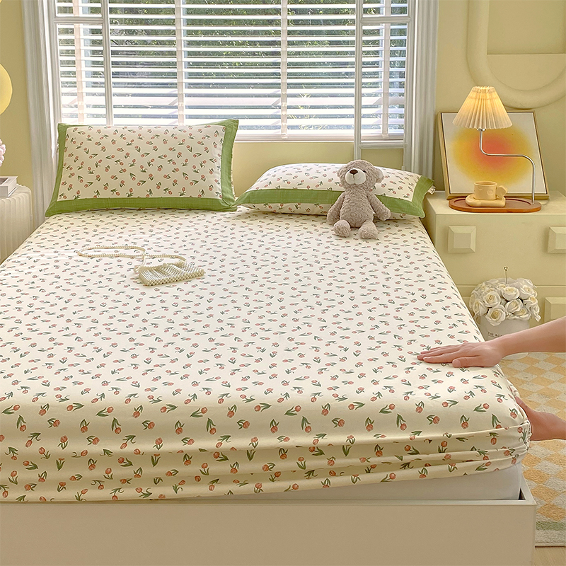 A类老粗布床笠单件纯棉床单床罩